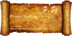 Prusz Szelim névjegykártya